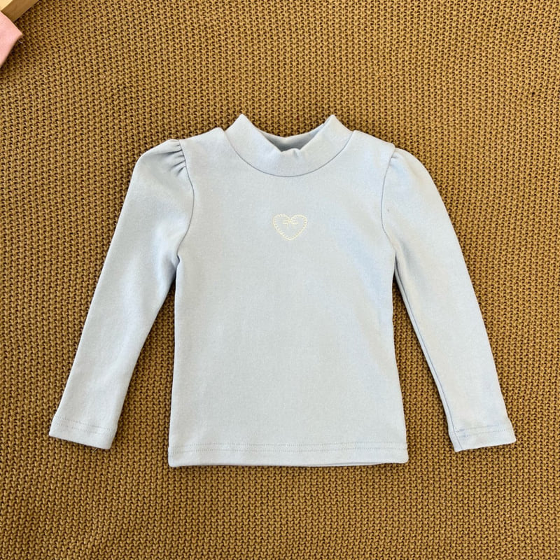 Lago - Korean Children Fashion - #stylishchildhood - Heart Half Turtleneck Tee - 4