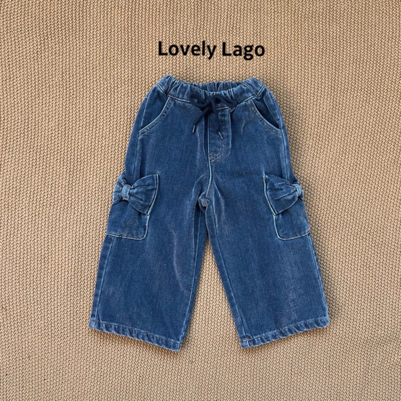 Lago - Korean Children Fashion - #childofig - Velvet Ribbon Denim Pants
