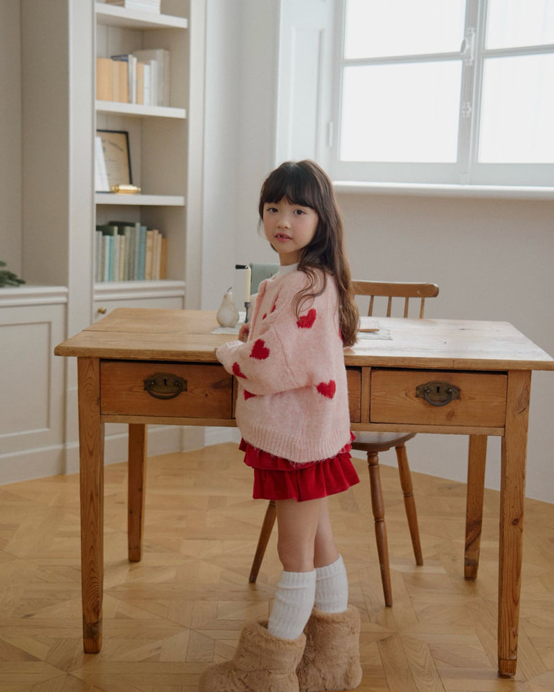 Lago - Korean Children Fashion - #childrensboutique - Heart Fluffy Cardigan - 6
