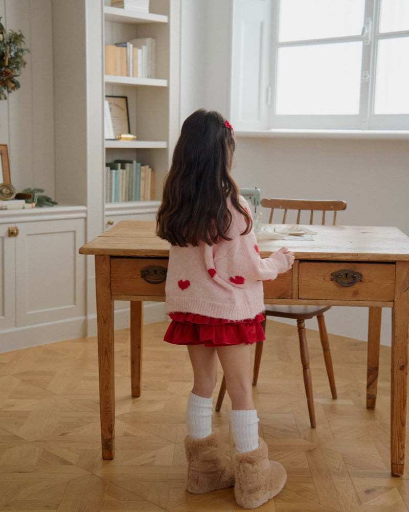 Lago - Korean Children Fashion - #designkidswear - Heart Fluffy Cardigan - 7