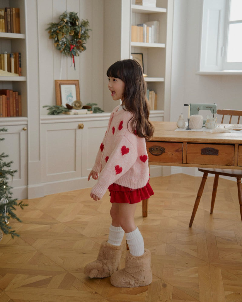 Lago - Korean Children Fashion - #discoveringself - Heart Fluffy Cardigan - 8