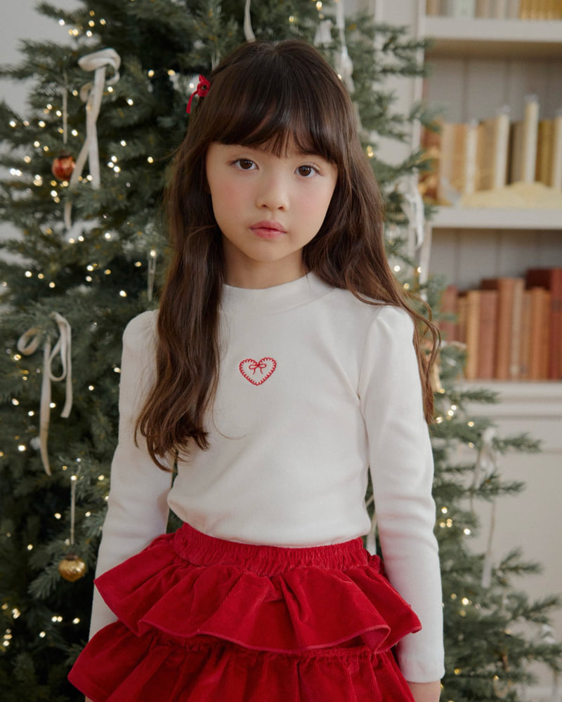 Lago - Korean Children Fashion - #discoveringself - Heart Half Turtleneck Tee - 7