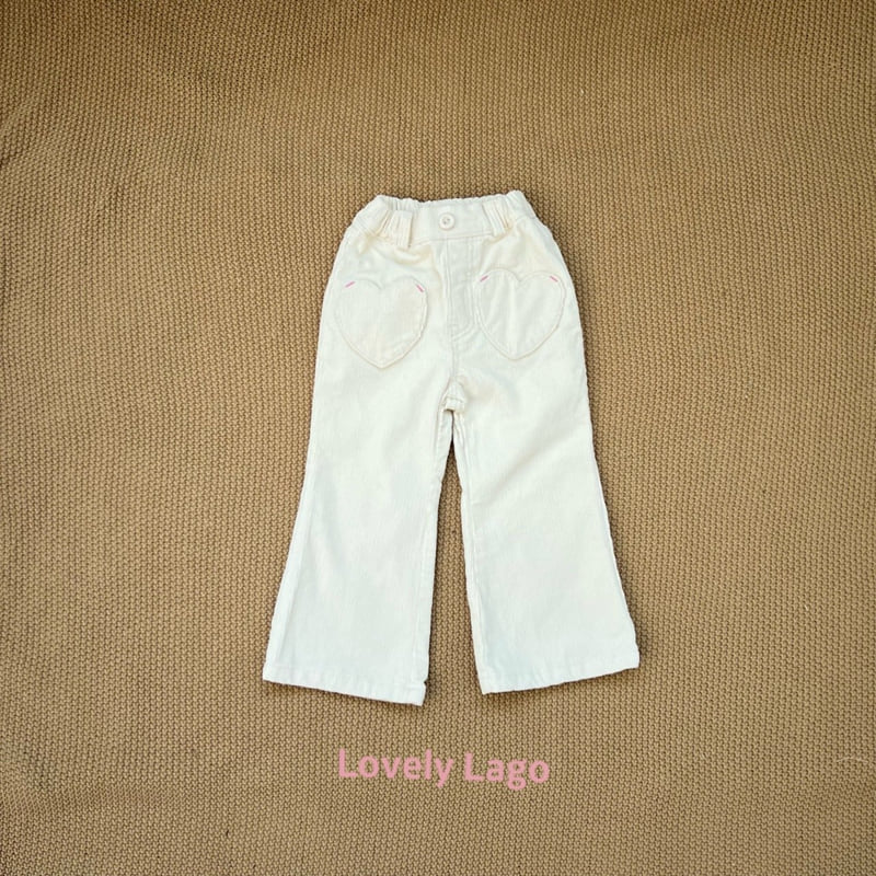 Lago - Korean Children Fashion - #discoveringself - Heart Corduroy Pants - 3