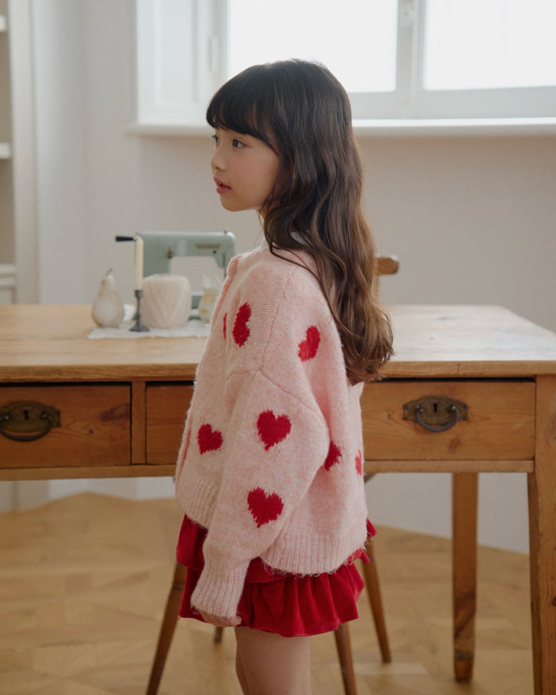 Lago - Korean Children Fashion - #fashionkids - Heart Fluffy Cardigan - 9