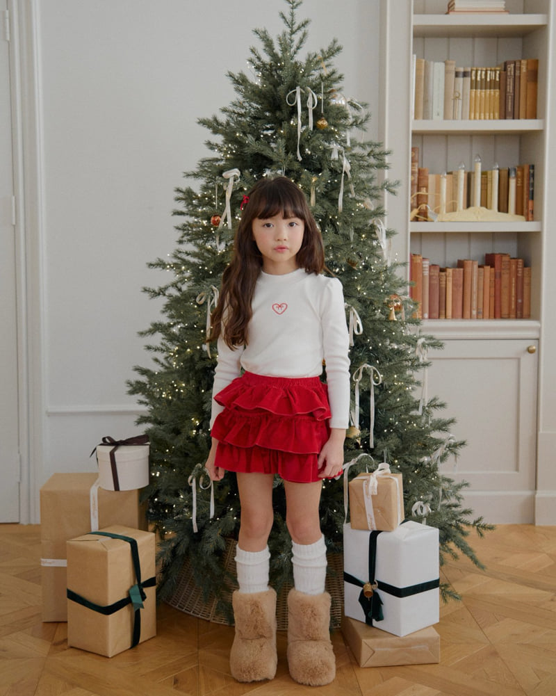Lago - Korean Children Fashion - #fashionkids - Heart Half Turtleneck Tee - 8