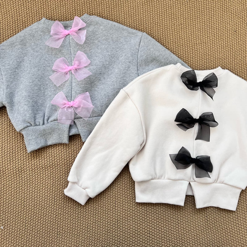 Lago - Korean Children Fashion - #fashionkids - Back Ribbon Sweatshirt - 3