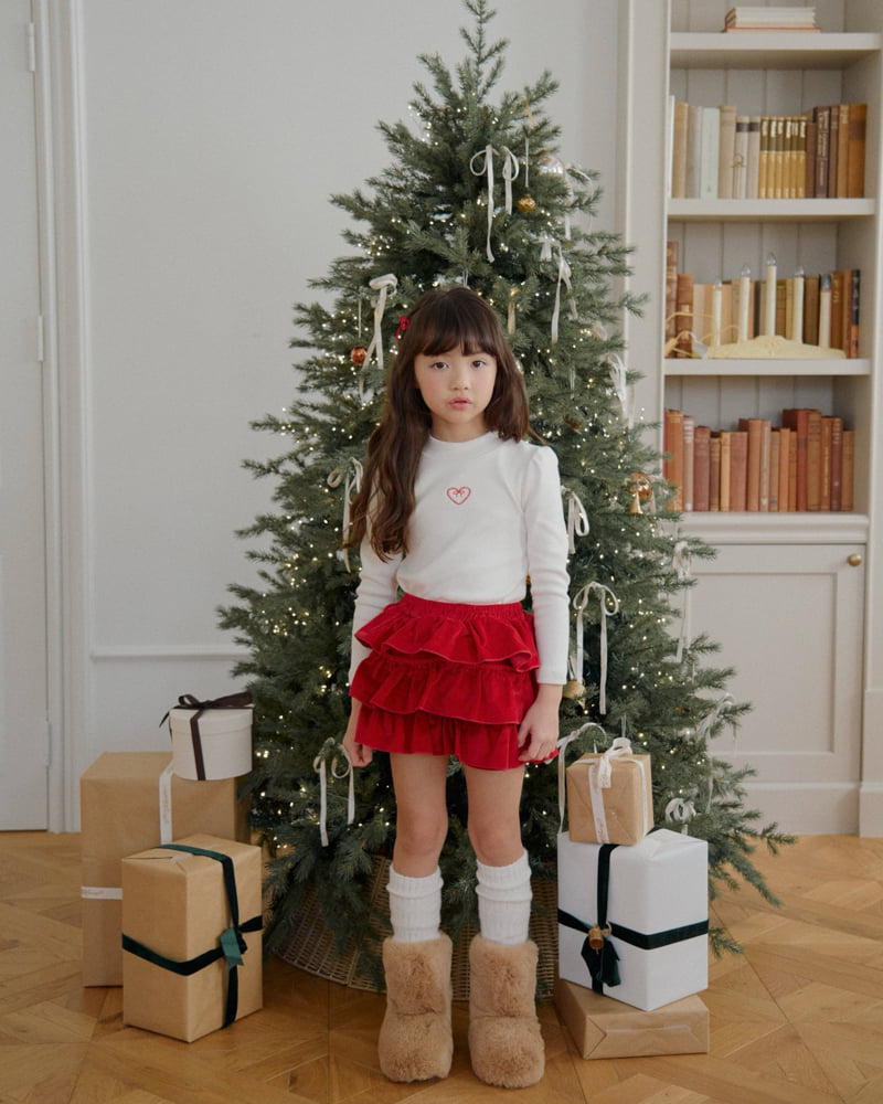 Lago - Korean Children Fashion - #kidsshorts - Heart Half Turtleneck Tee - 9