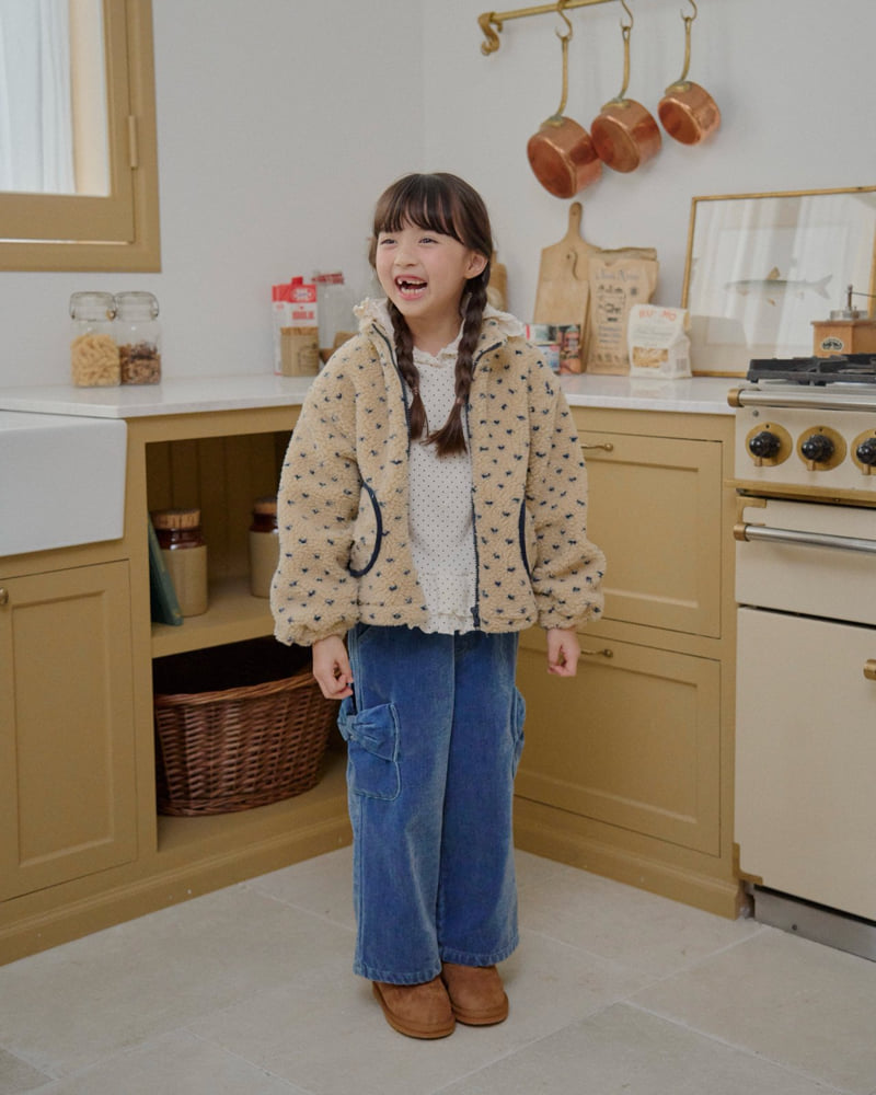 Lago - Korean Children Fashion - #kidsshorts - Velvet Ribbon Denim Pants - 6