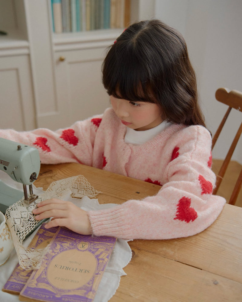 Lago - Korean Children Fashion - #kidsstore - Heart Fluffy Cardigan - 11
