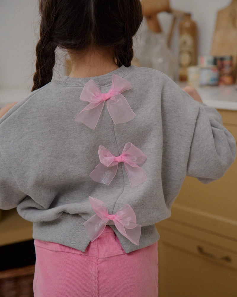 Lago - Korean Children Fashion - #kidsstore - Back Ribbon Sweatshirt - 5