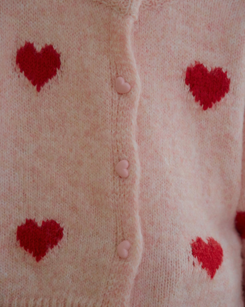 Lago - Korean Children Fashion - #kidzfashiontrend - Heart Fluffy Cardigan - 12