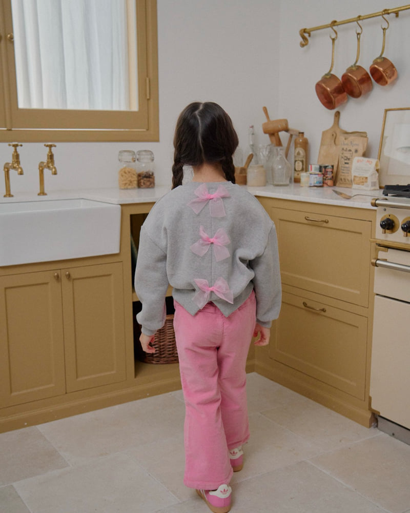 Lago - Korean Children Fashion - #littlefashionista - Back Ribbon Sweatshirt - 8