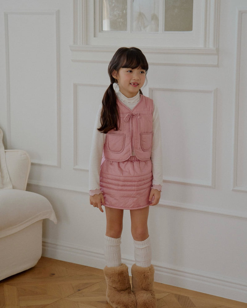 Lago - Korean Children Fashion - #minifashionista - Stitch Bonding Skirt - 5