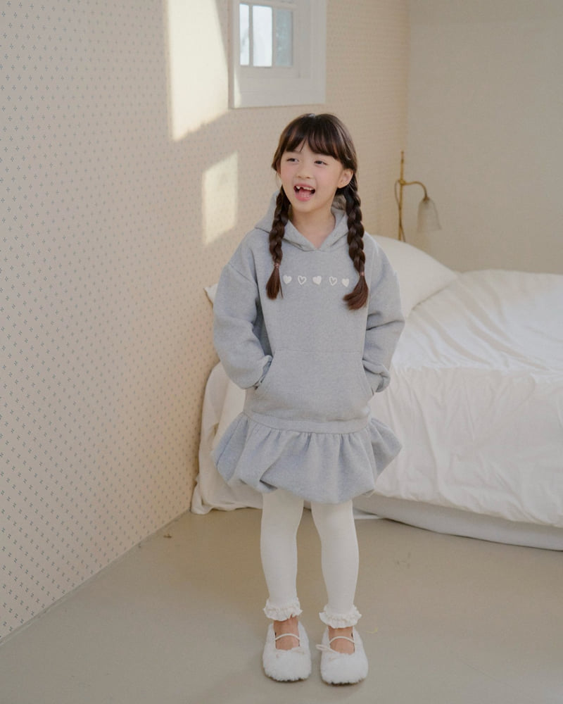 Lago - Korean Children Fashion - #todddlerfashion - Balloon Hoodie One-piece - 5