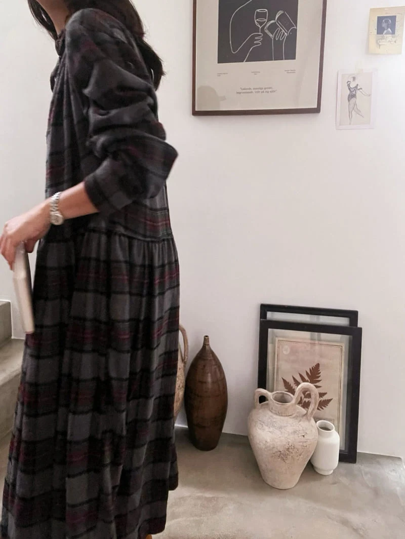 Lagrass - Korean Women Fashion - #momslook - Annie Check One-piece - 6
