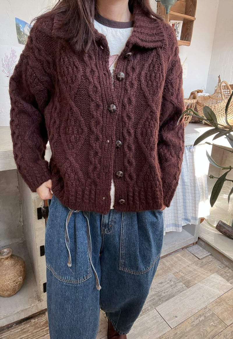 Lagrass - Korean Women Fashion - #momslook - A Cable Cardigan - 7