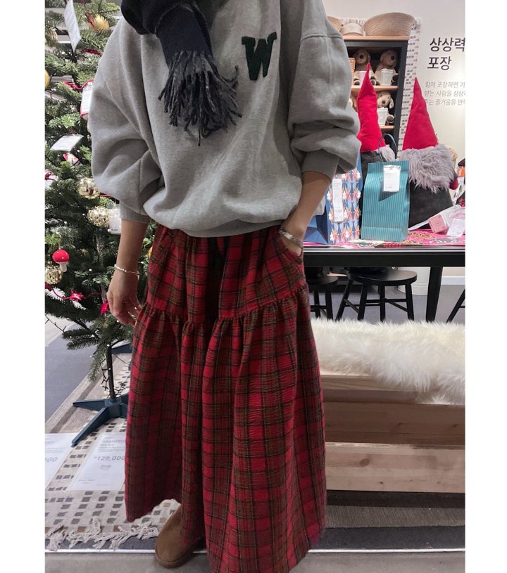 Lagrass - Korean Women Fashion - #momslook - Illu Check Skirt - 3