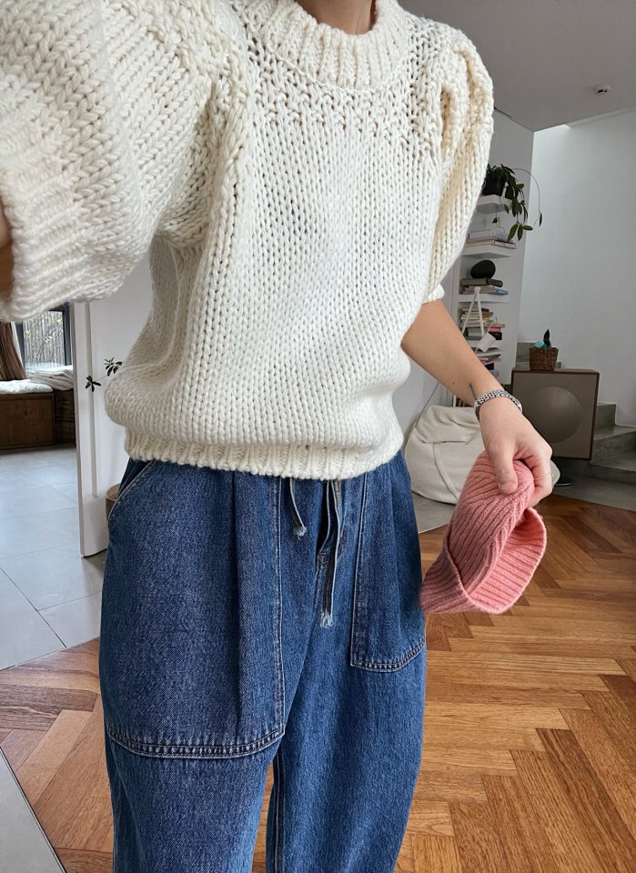Lagrass - Korean Women Fashion - #momslook - Puff Round Knit - 11