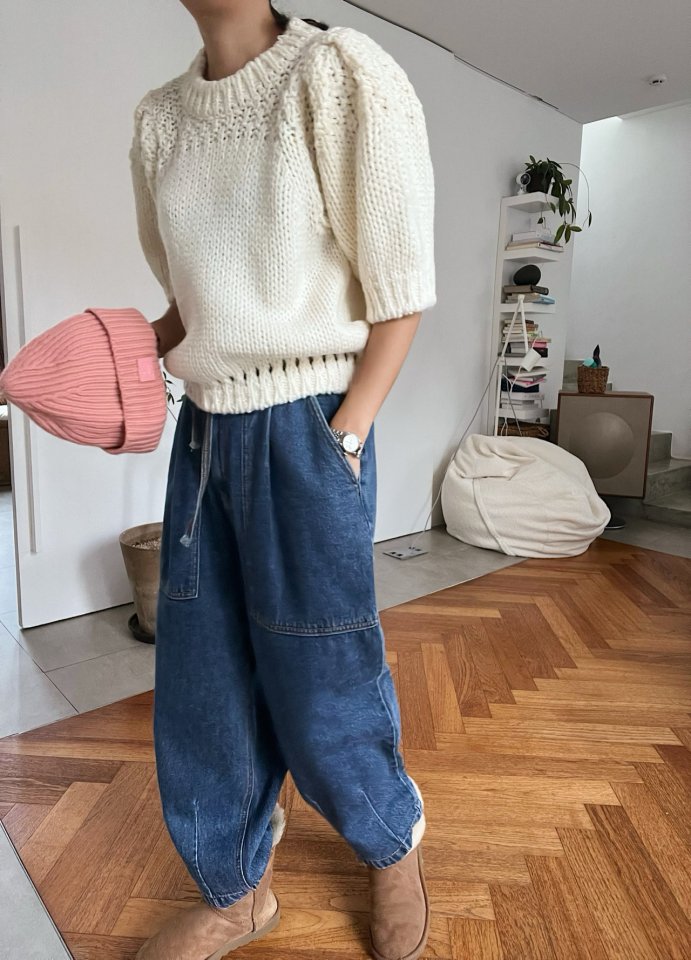 Lagrass - Korean Women Fashion - #momslook - Puff Round Knit - 7
