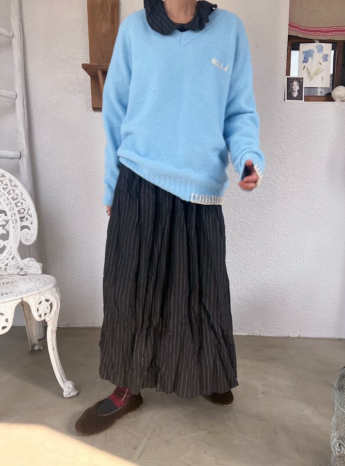 Lagrass - Korean Women Fashion - #momslook - Pie V Neck Knit - 2