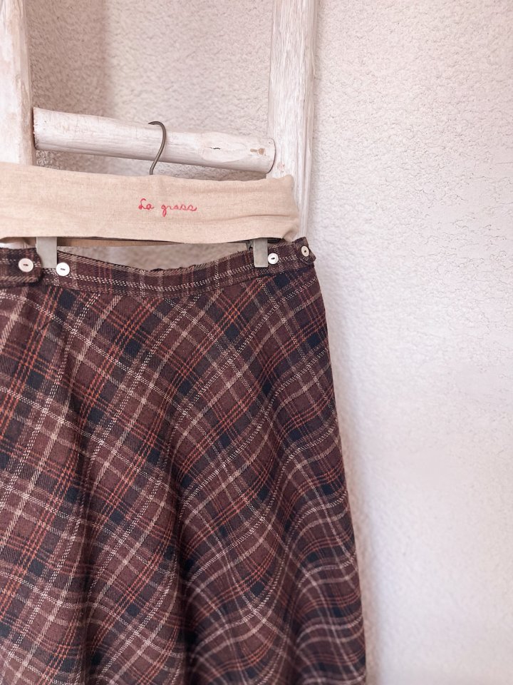 Lagrass - Korean Women Fashion - #momslook - Check Flare Skirt - 5
