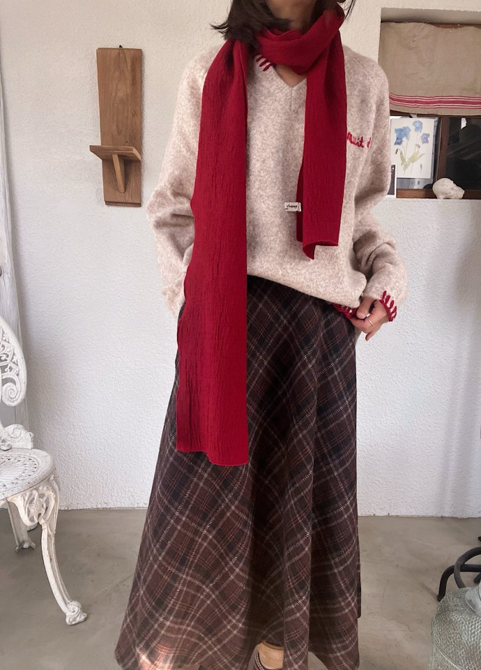 Lagrass - Korean Women Fashion - #momslook - Check Flare Skirt - 7