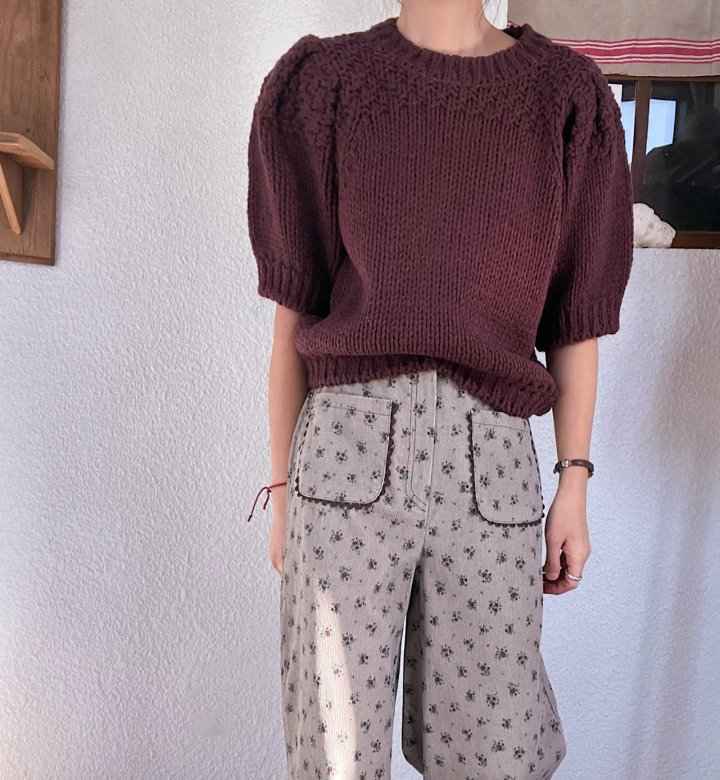 Lagrass - Korean Women Fashion - #thatsdarling - Puff Round Knit - 5