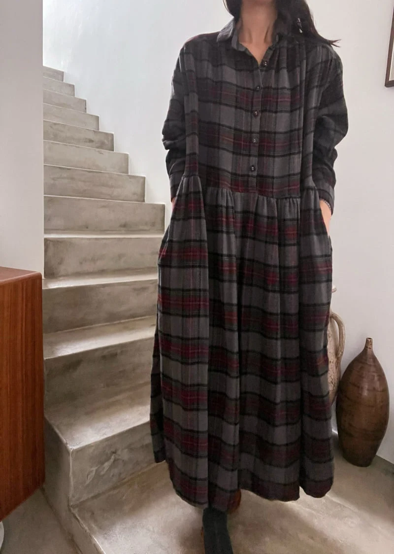 Lagrass - Korean Women Fashion - #womensfashion - Annie Check One-piece - 3