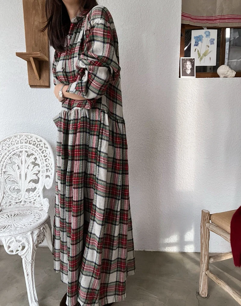 Lagrass - Korean Women Fashion - #womensfashion - Annie Check One-piece - 7