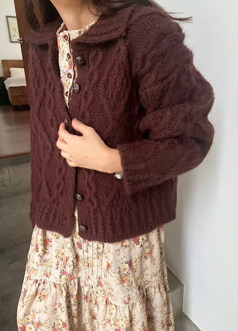Lagrass - Korean Women Fashion - #momslook - A Cable Cardigan - 4