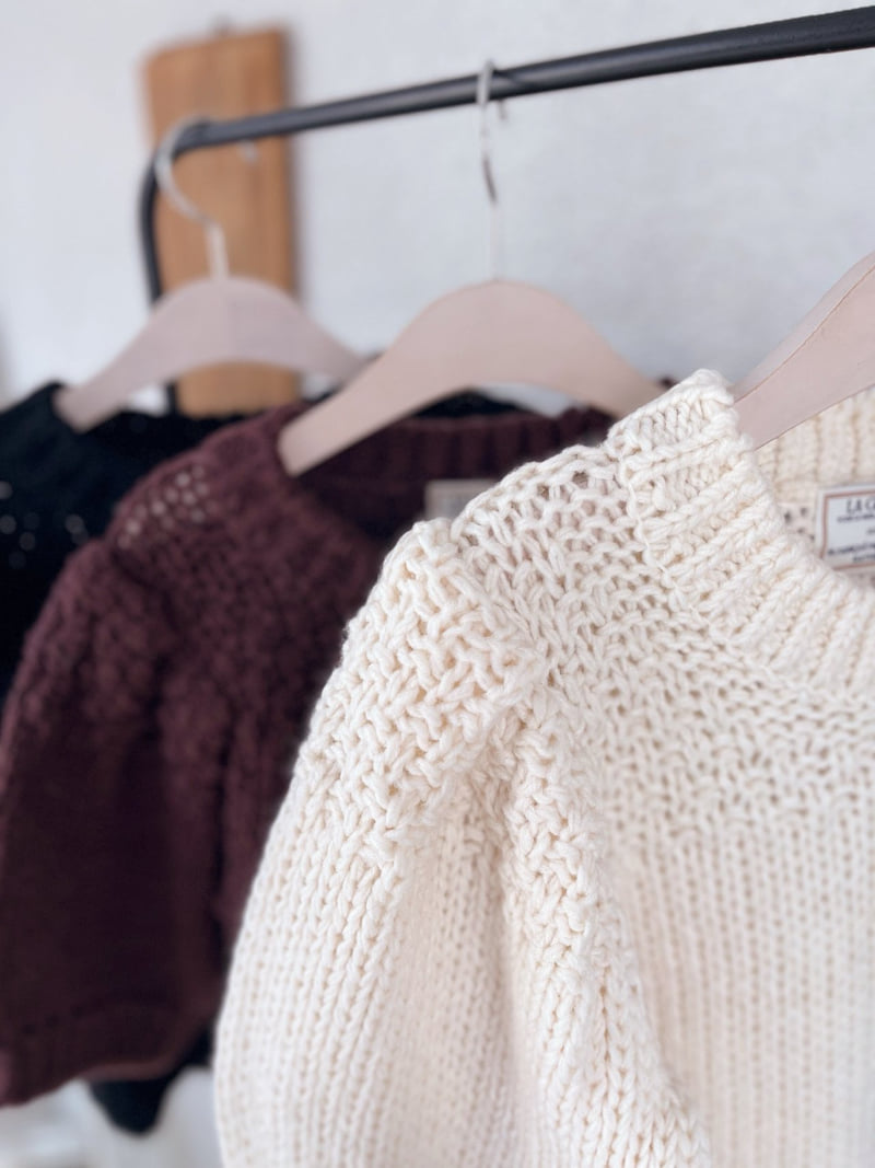 Lagrass - Korean Women Fashion - #womensfashion - Puff Round Knit - 12