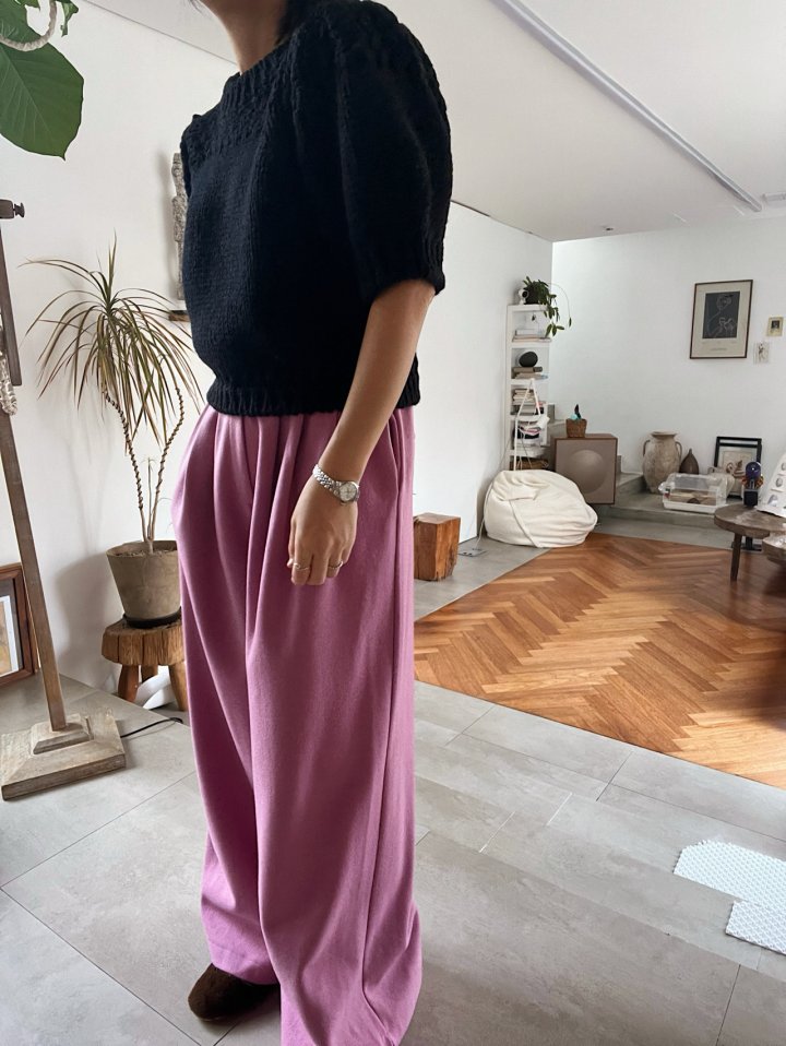 Lagrass - Korean Women Fashion - #womensfashion - Puff Round Knit - 8