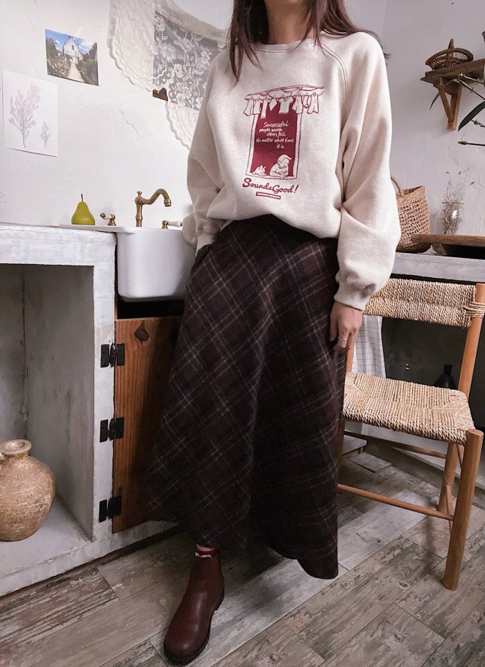 Lagrass - Korean Women Fashion - #womensfashion - Check Flare Skirt - 2