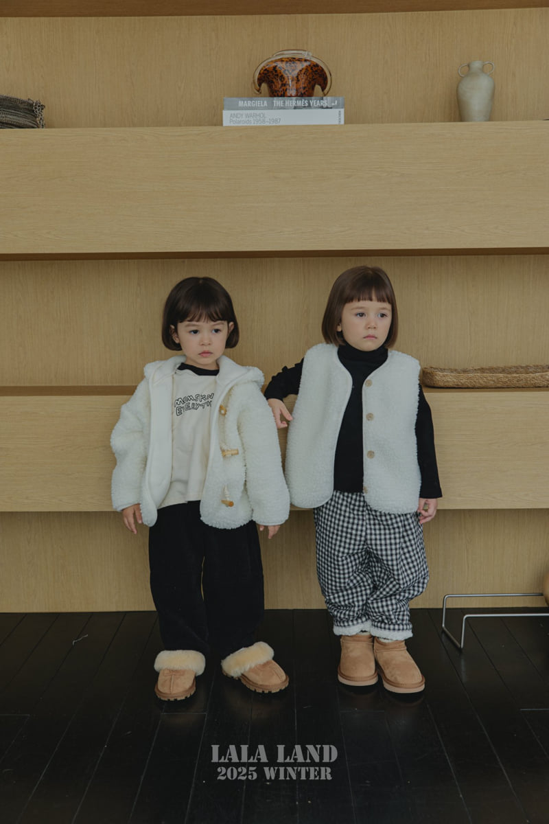 Lalaland - Korean Baby Fashion - #babyclothing - Check Boa Padded Pants - 3