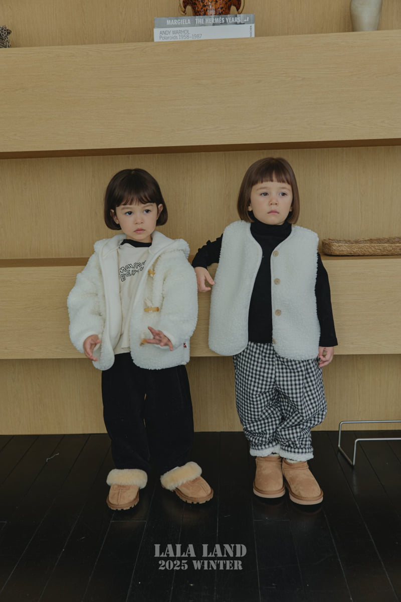 Lalaland - Korean Baby Fashion - #babyclothing - Check Boa Padded Pants - 4