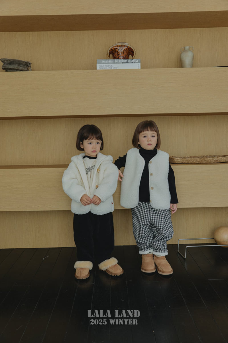 Lalaland - Korean Baby Fashion - #babyfever - Check Boa Padded Pants - 5