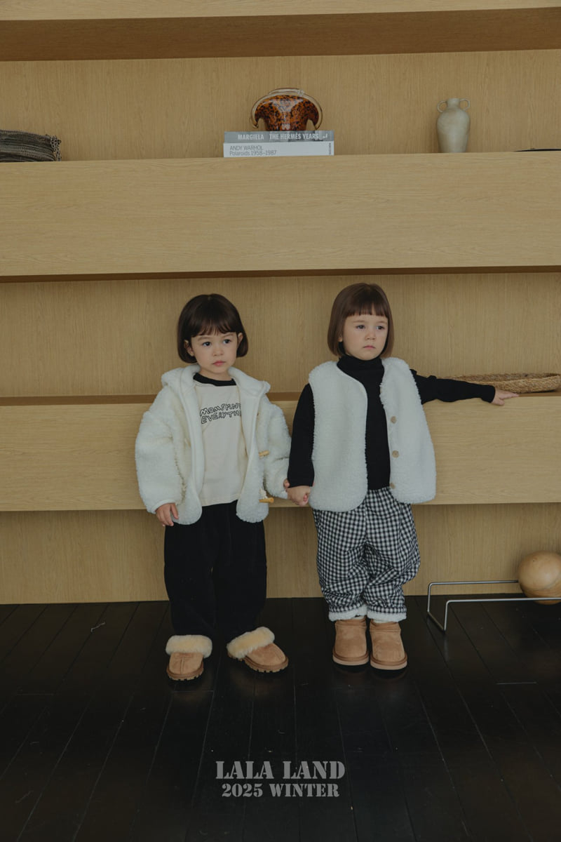 Lalaland - Korean Baby Fashion - #babylifestyle - Check Boa Padded Pants - 7
