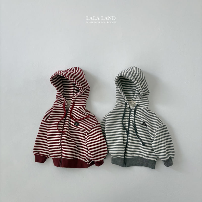 Lalaland - Korean Baby Fashion - #babyoninstagram - Willy Stripe Hoodie Zip-Up