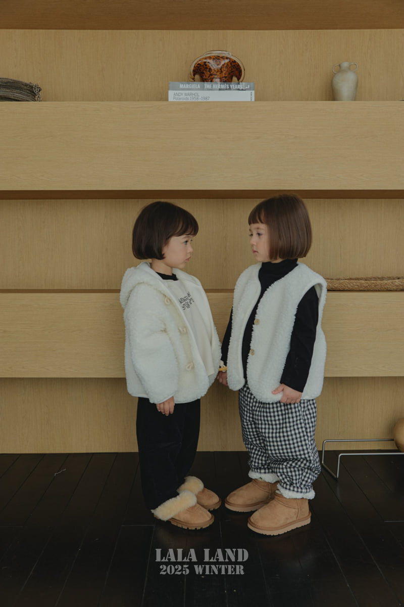 Lalaland - Korean Baby Fashion - #babyoninstagram - Check Boa Padded Pants - 8