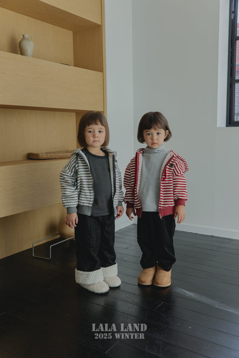 Lalaland - Korean Baby Fashion - #babyoutfit - Willy Stripe Hoodie Zip-Up - 3