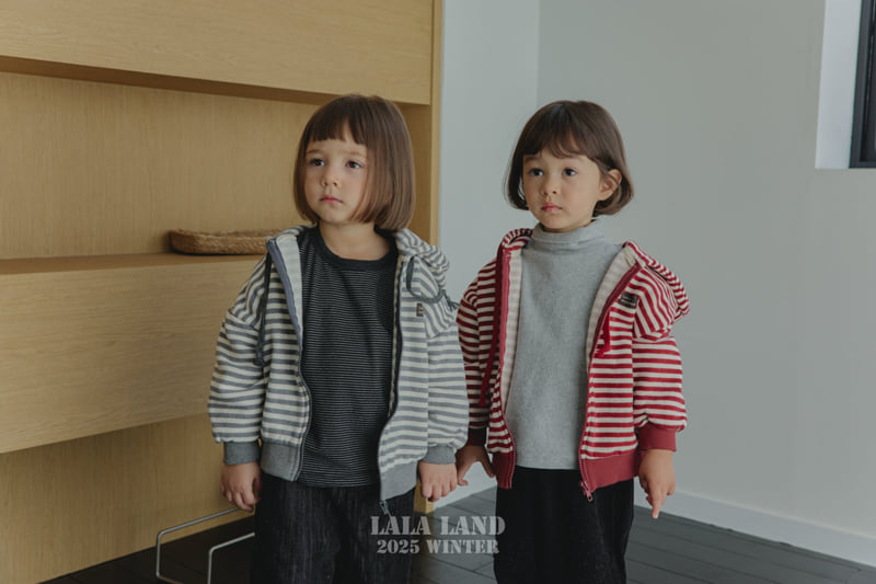Lalaland - Korean Baby Fashion - #babyoutfit - Willy Stripe Hoodie Zip-Up - 4
