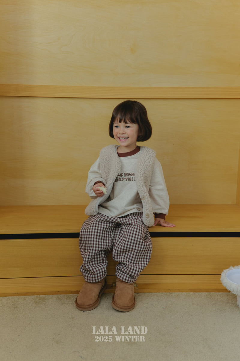 Lalaland - Korean Baby Fashion - #babywear - Check Boa Padded Pants - 12