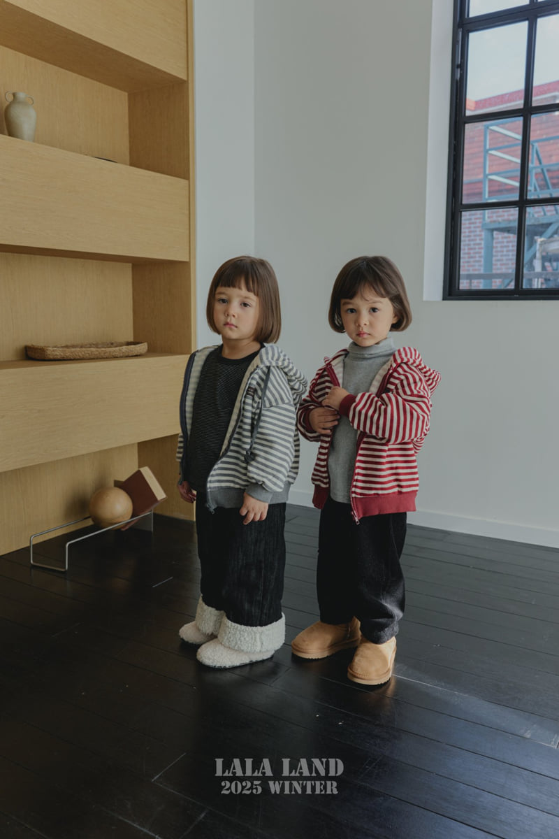 Lalaland - Korean Baby Fashion - #onlinebabyboutique - Willy Stripe Hoodie Zip-Up - 6