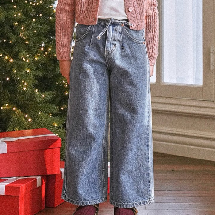 Le Bev - Korean Children Fashion - #littlefashionista - String Denim Pants