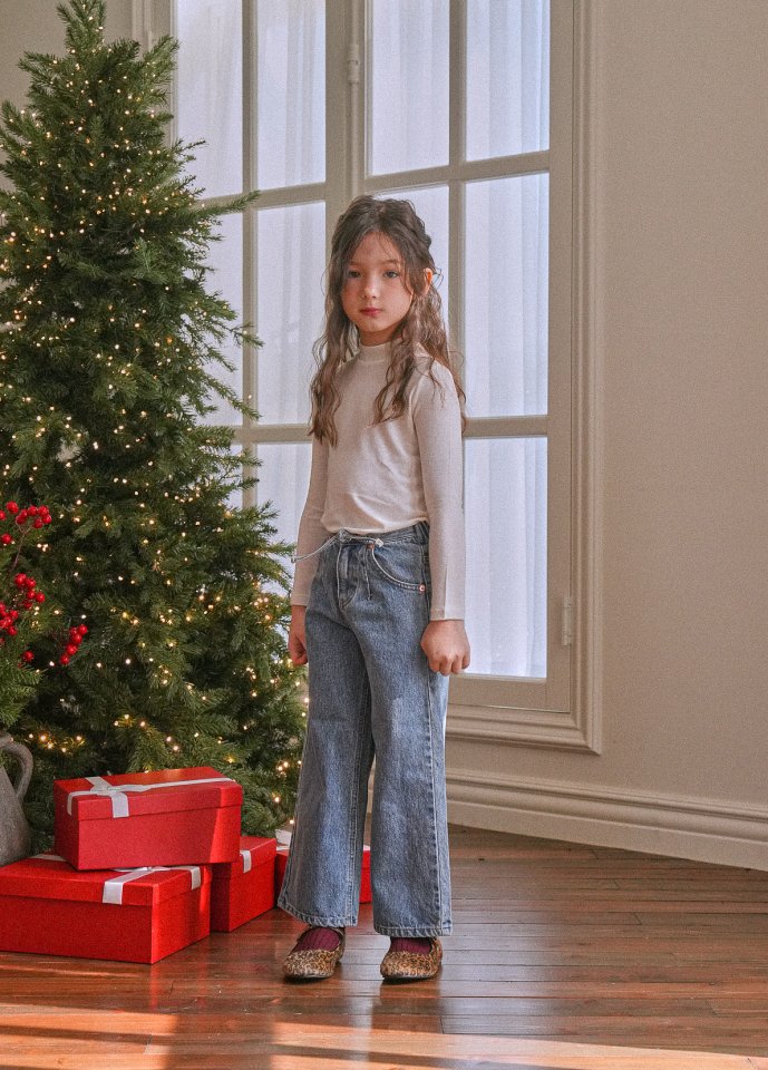 Le Bev - Korean Children Fashion - #minifashionista - String Denim Pants - 3