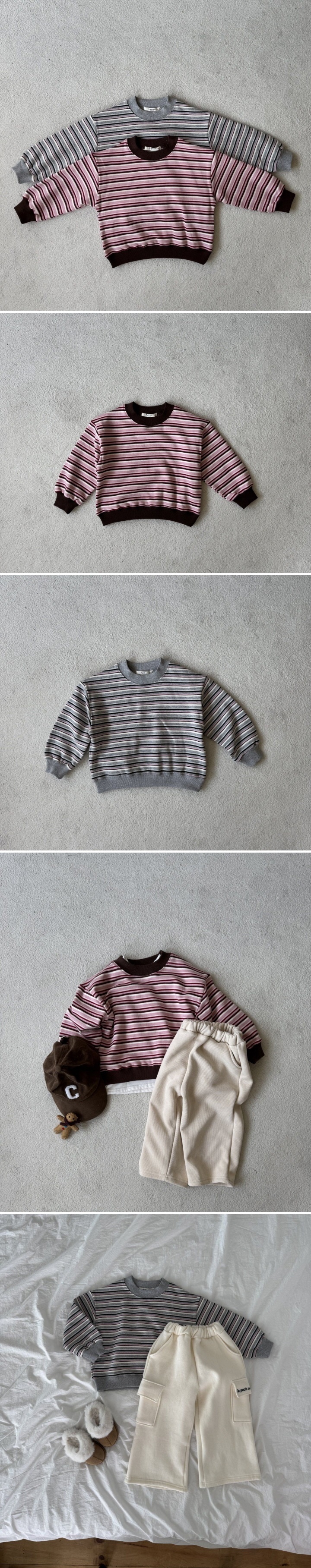 Le petitmot - Korean Children Fashion - #magicofchildhood - Multi Stripe Sweatshirt - 2