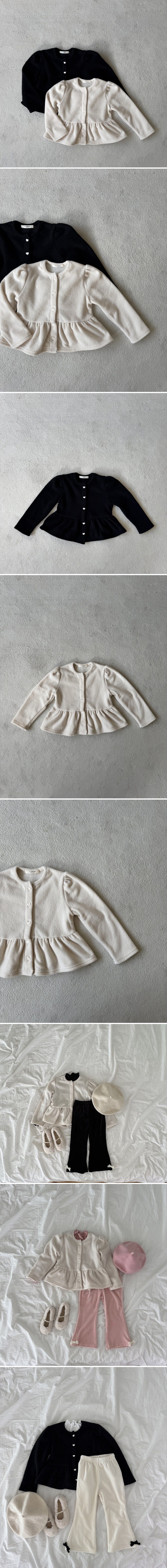 Le petitmot - Korean Children Fashion - #stylishchildhood - Heart Button Cardigan - 2