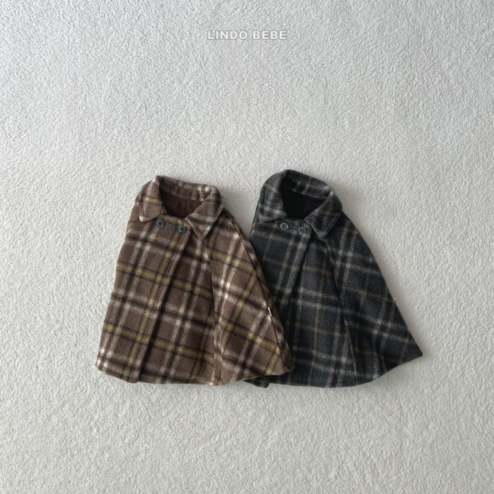 Lindo - Korean Baby Fashion - #babyclothing - Bebe Check Cape Jacket
