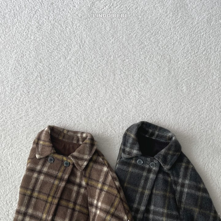 Lindo - Korean Baby Fashion - #babyfashion - Bebe Check Cape Jacket - 2
