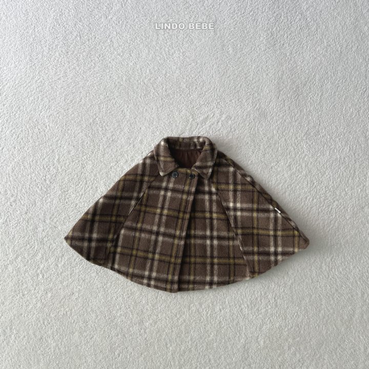 Lindo - Korean Baby Fashion - #babyfever - Bebe Check Cape Jacket - 3